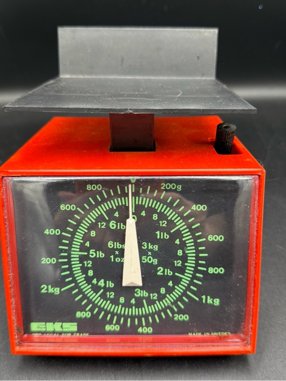 Vintage EKS Kitchen Scale RED Plastic Retro Scale Made In Sweden